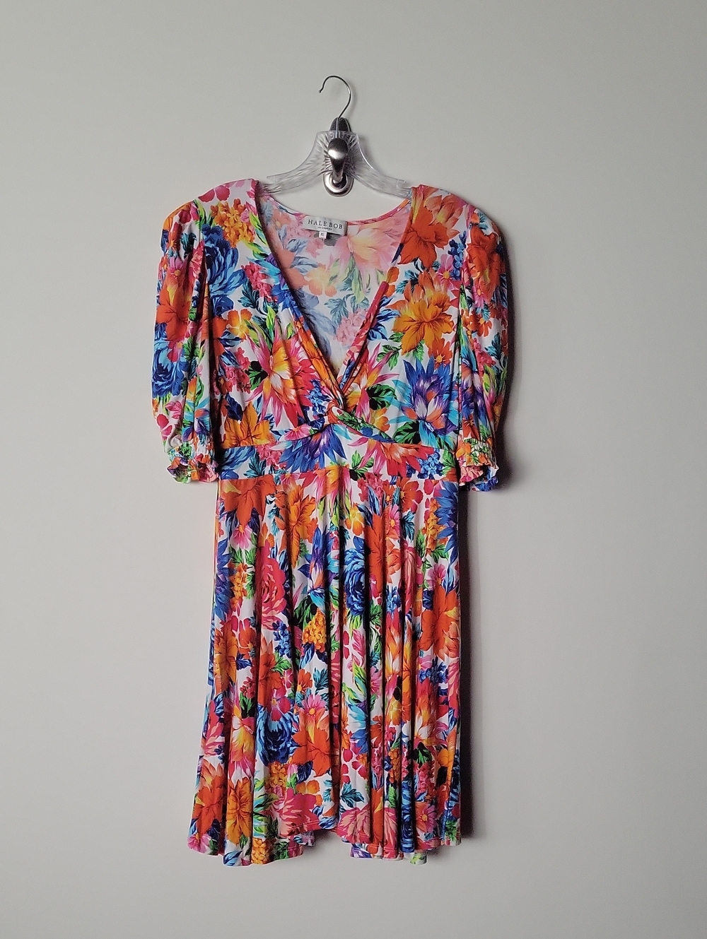 Hale Bob Floral Mini Dress Colorful Easter Tropical Boho Feminine Coquette XL